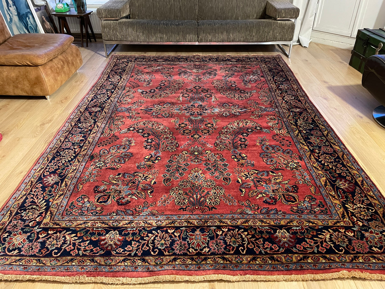 Handgeknoopt Oosterse Sarough tapijt – India – ca. 295 × 202 cm