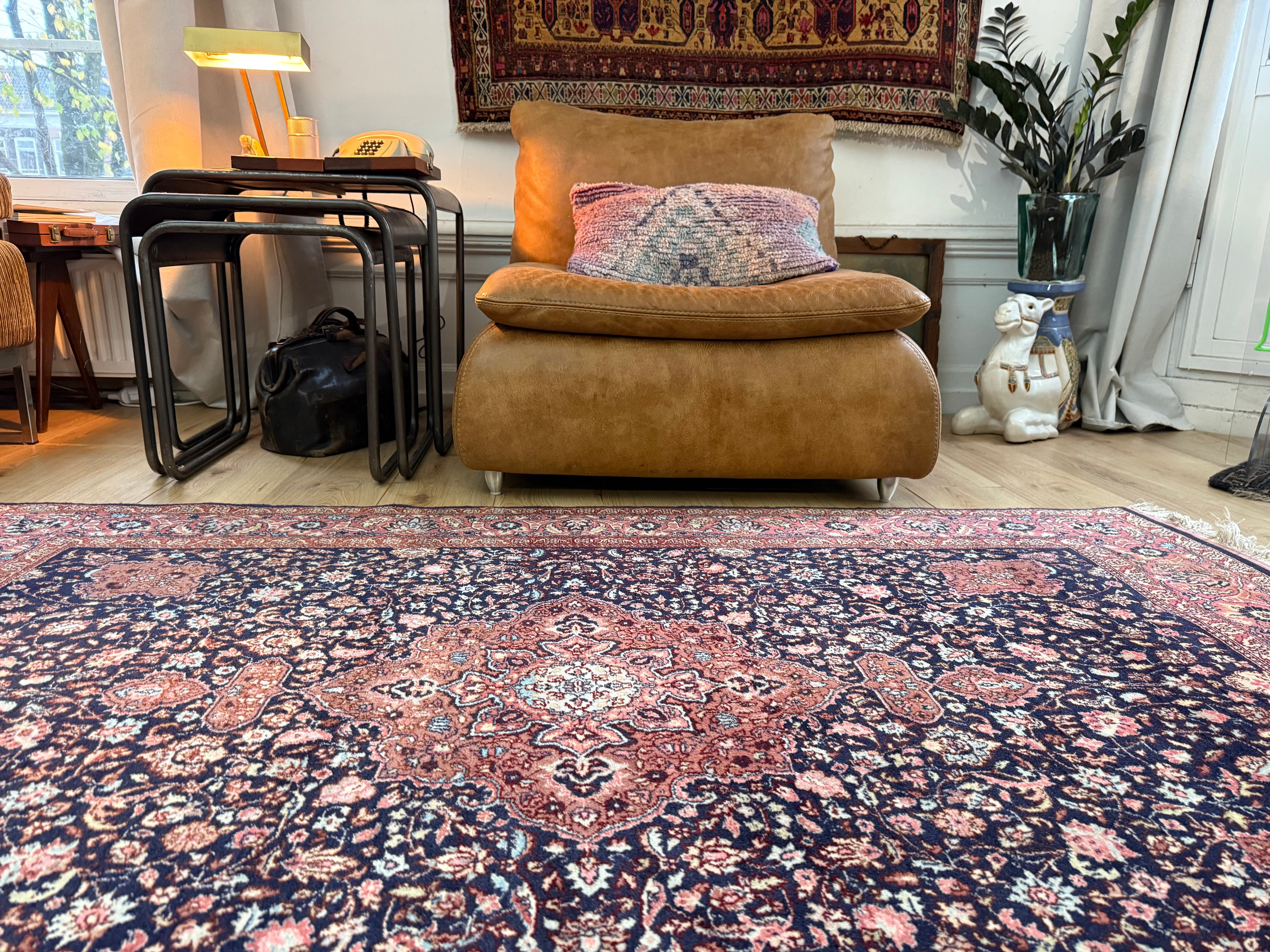 Handgeknoopt vintage Tabriz-stijl tapijt – ca. 208 x 128 cm