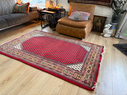 Vintage handgeknoopt vloerkleed – klassiek boteh design – ca. 192 × 125 cm