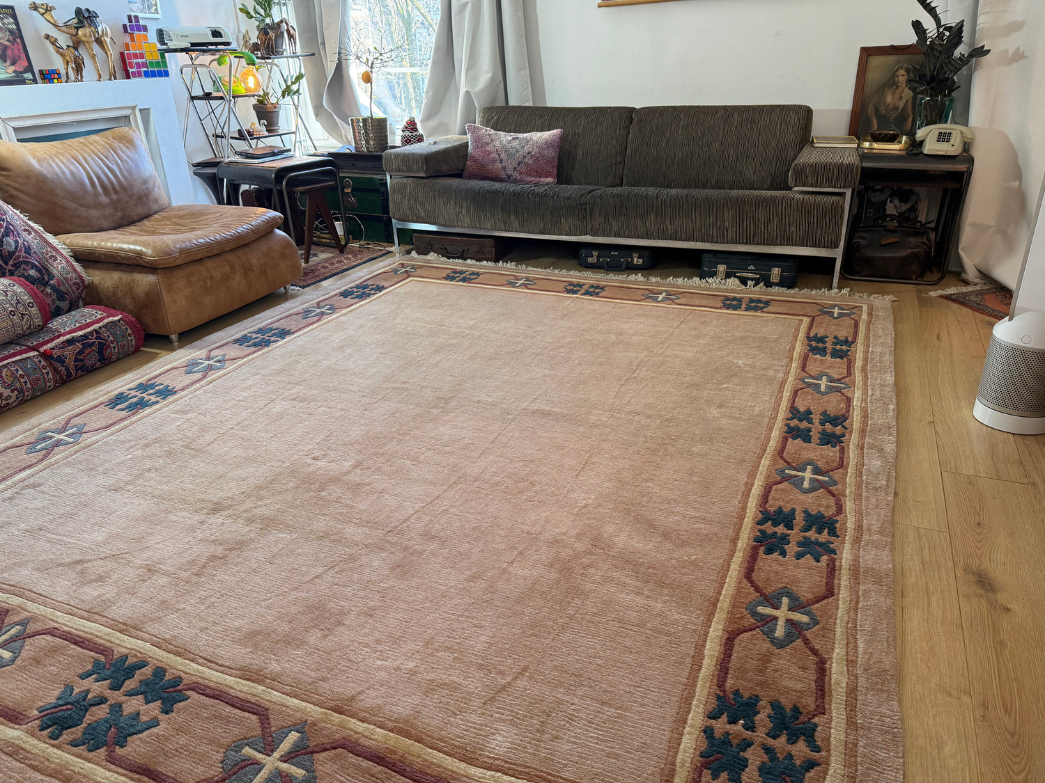 Handgeknoopt vintage tapijt – Chinese Art Deco stijl – ca. 250 × 300 cm