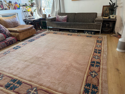 Handgeknoopt vintage tapijt – Chinese Art Deco stijl – ca. 250 × 300 cm