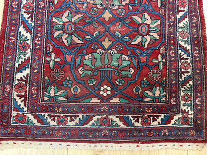 Sleets Vintage handgeknoopt oosters tapijt – 193 × 104 cm