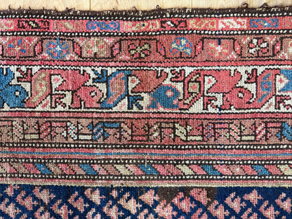 Handgeknoopt vintage ossters tapijt – Malayer-stijl – ca. 210 × 116 cm