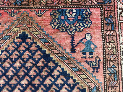 Handgeknoopt vintage ossters tapijt – Malayer-stijl – ca. 210 × 116 cm