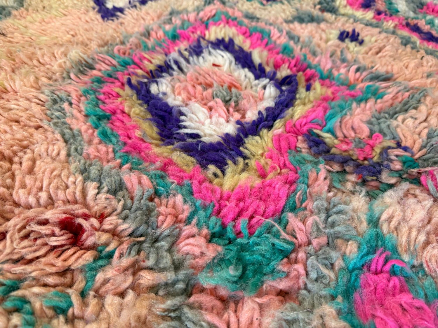 Authentiek handgeknoopt vintage tapijt – kleurrijk boho design – ca. 344 × 174 cm