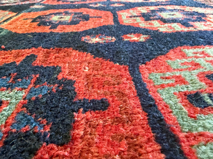 Handgeknoopt vintage tapijt – Zuid-Kaukasus (Karabagh / Kazak-stijl) – ca. 125 × 194 cm