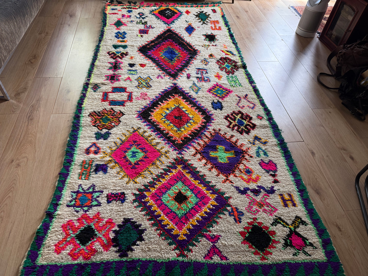 Tapis marocain vintage Azilal – 290 × 126 cm