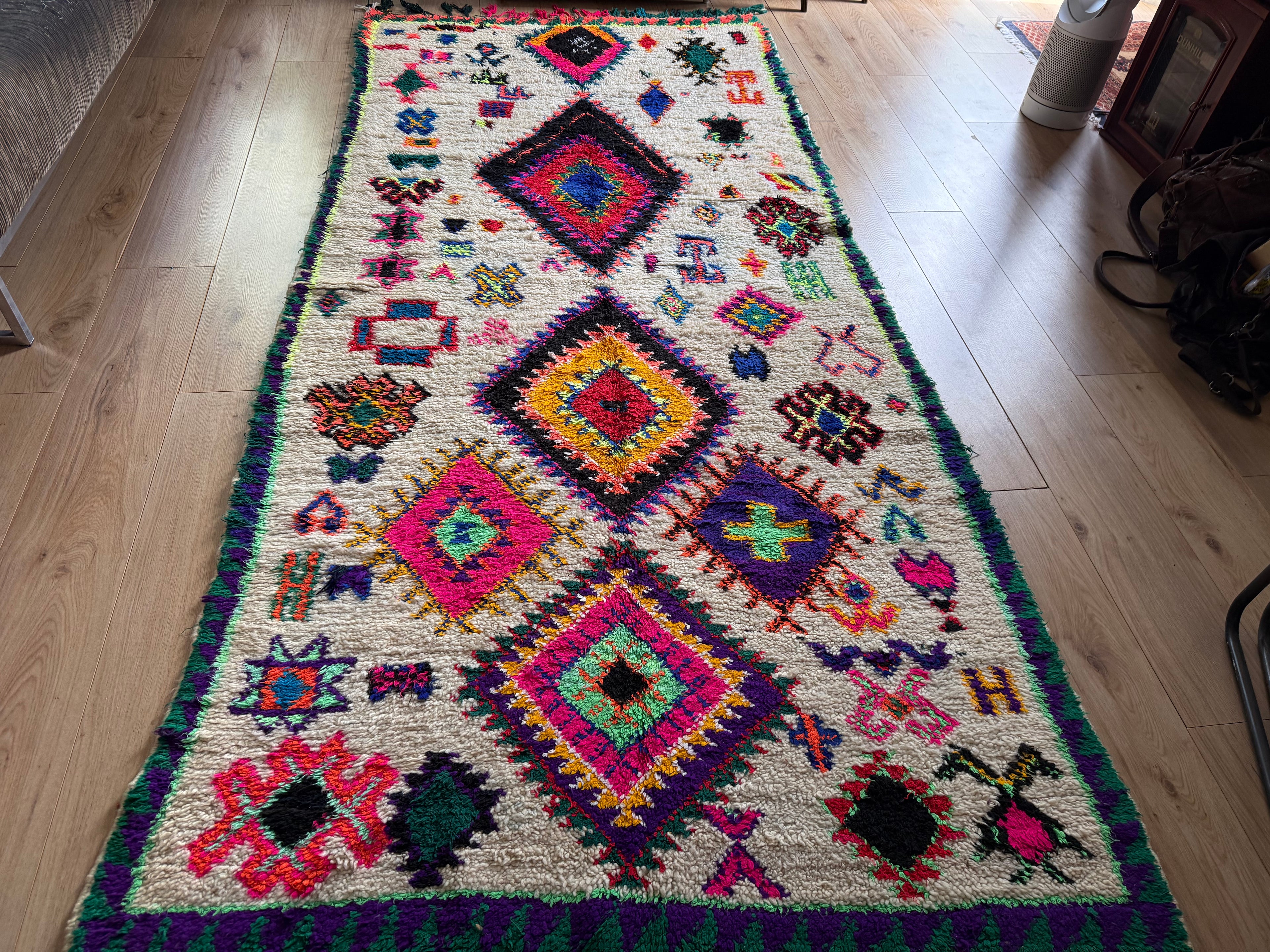 Tapis marocain vintage Azilal – 290 × 126 cm