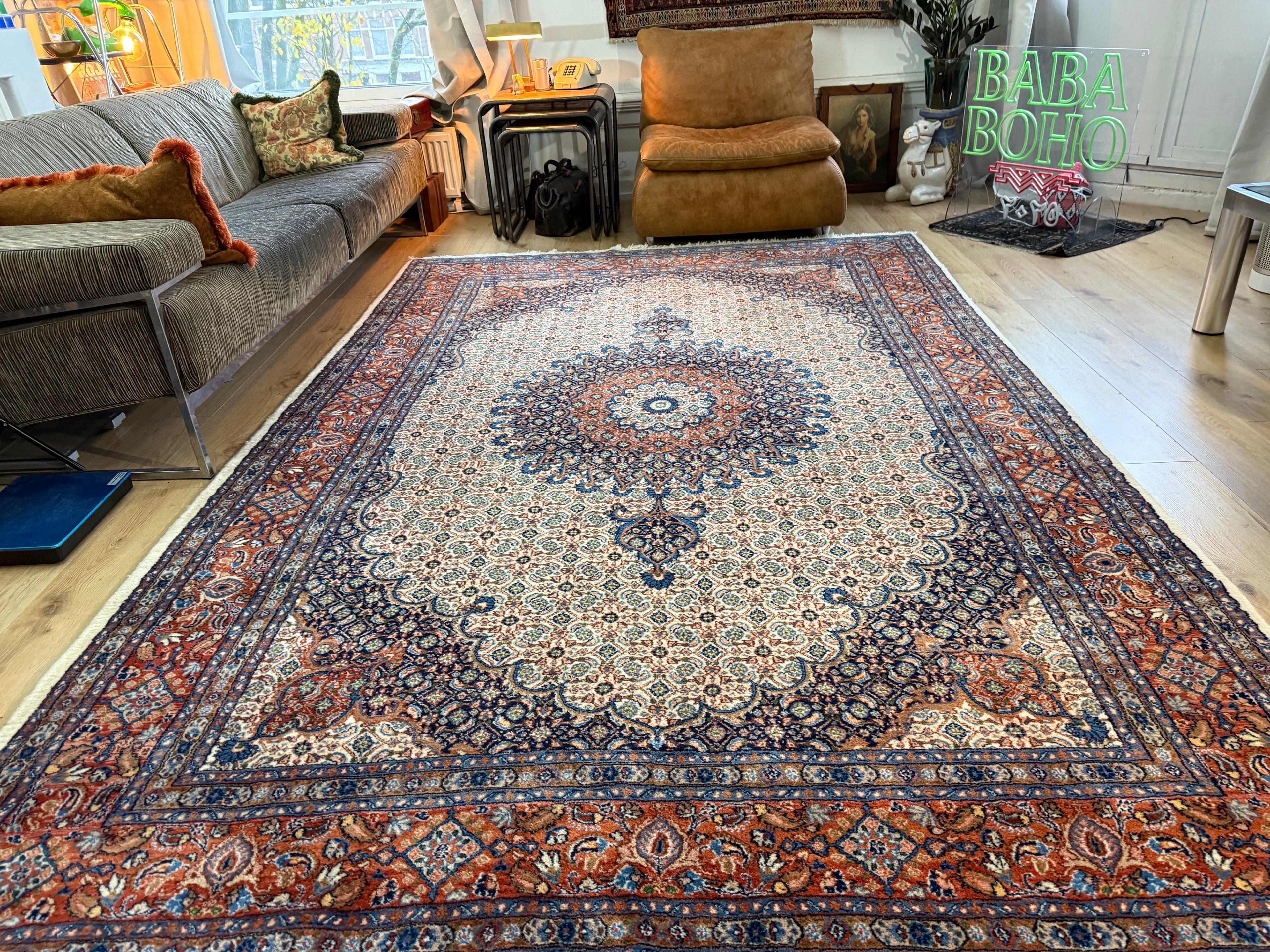 Handgeknoopt Oosters vintage tapijt – 310 × 200 cm – Professioneel gereinigd