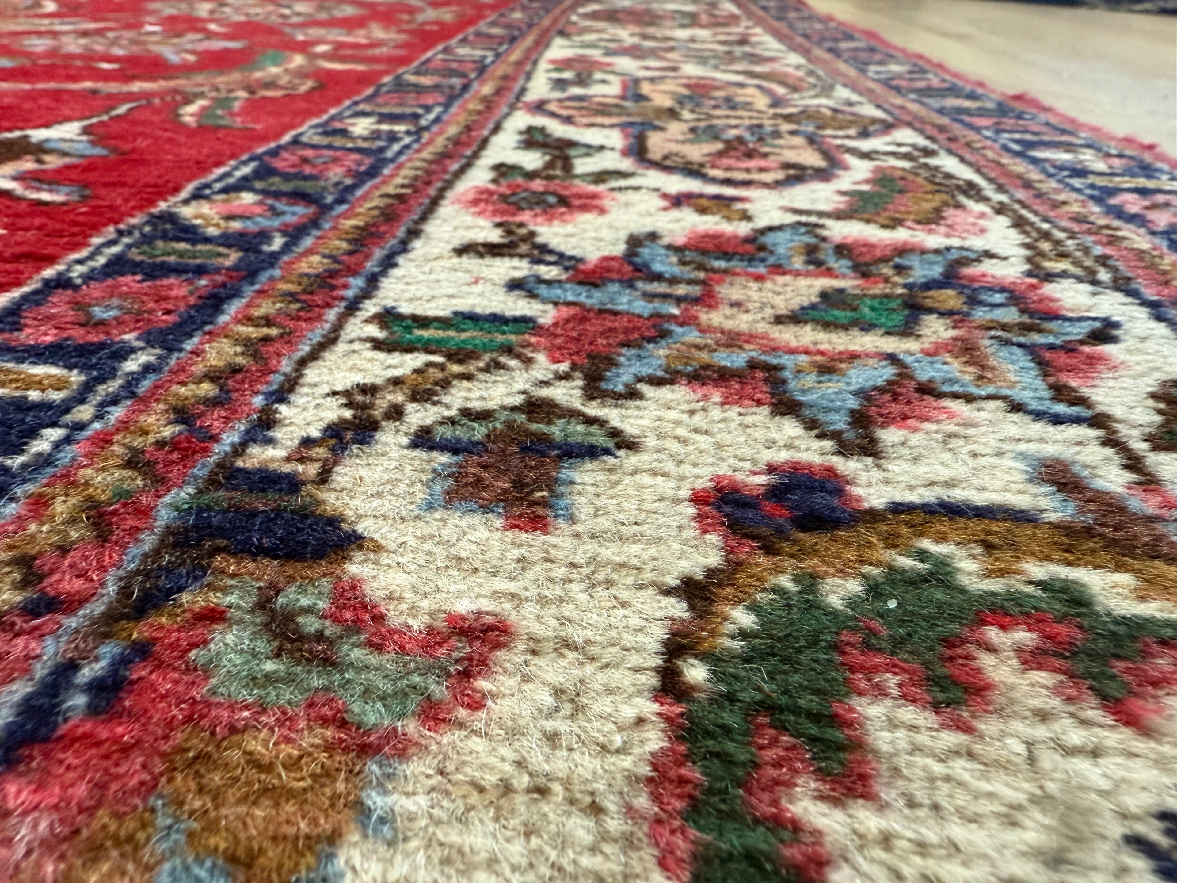 Vintage handgeknoopt vloerkleed – klassieke florale stijl – ca. 320 × 207 cm