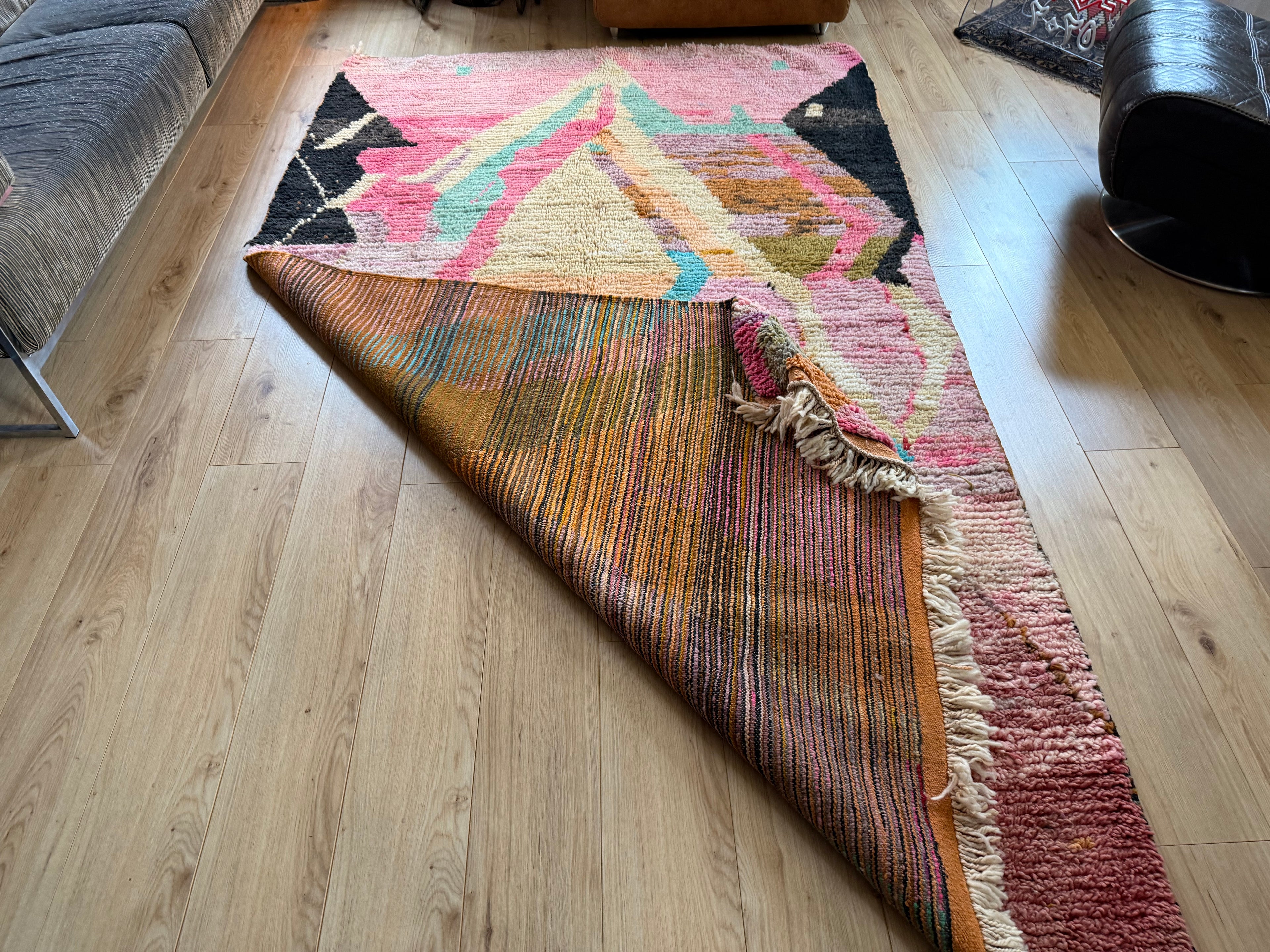 Marokkaans vintage Berber tapijt met zachte pasteltinten – 288 × 170 cm