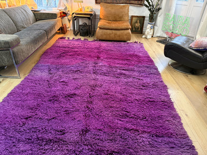 Groot paars vintage hoogpolig Berber tapijt – 320 × 197 cm