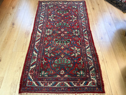 Sleets Vintage handgeknoopt oosters tapijt – 193 × 104 cm