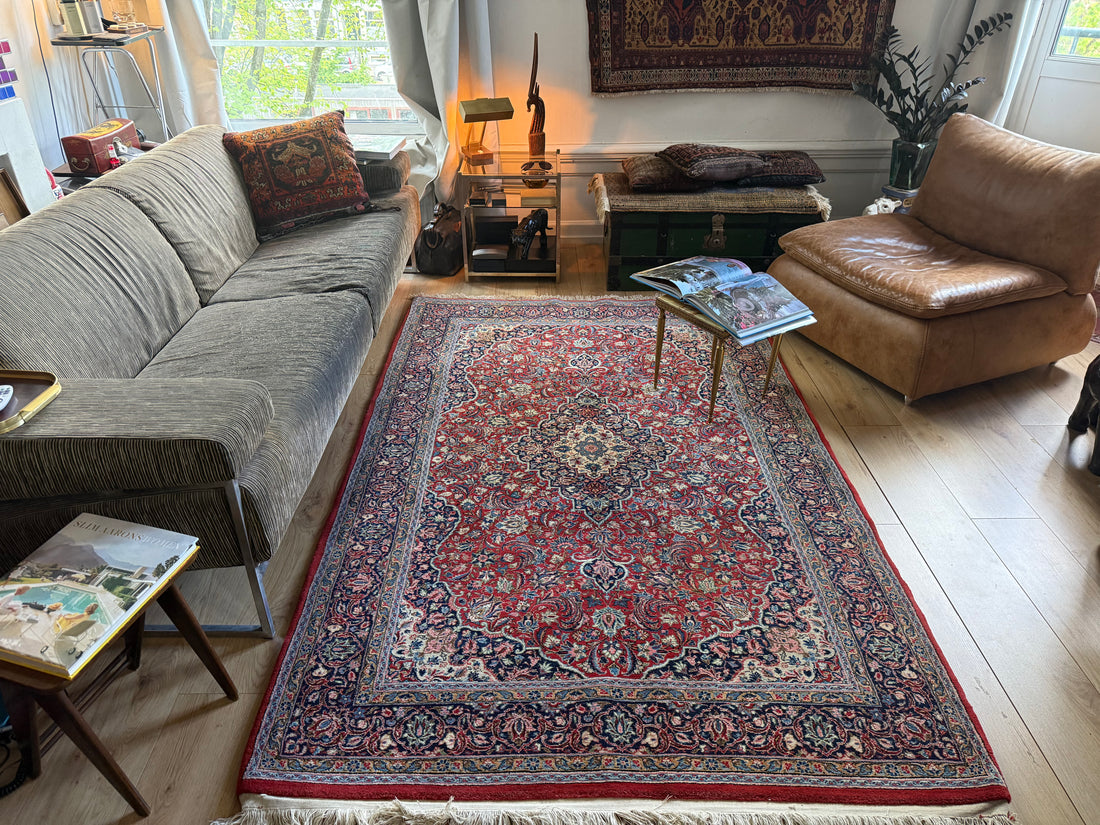 Vintage hand-knotted classic carpet 243 × 148 cm