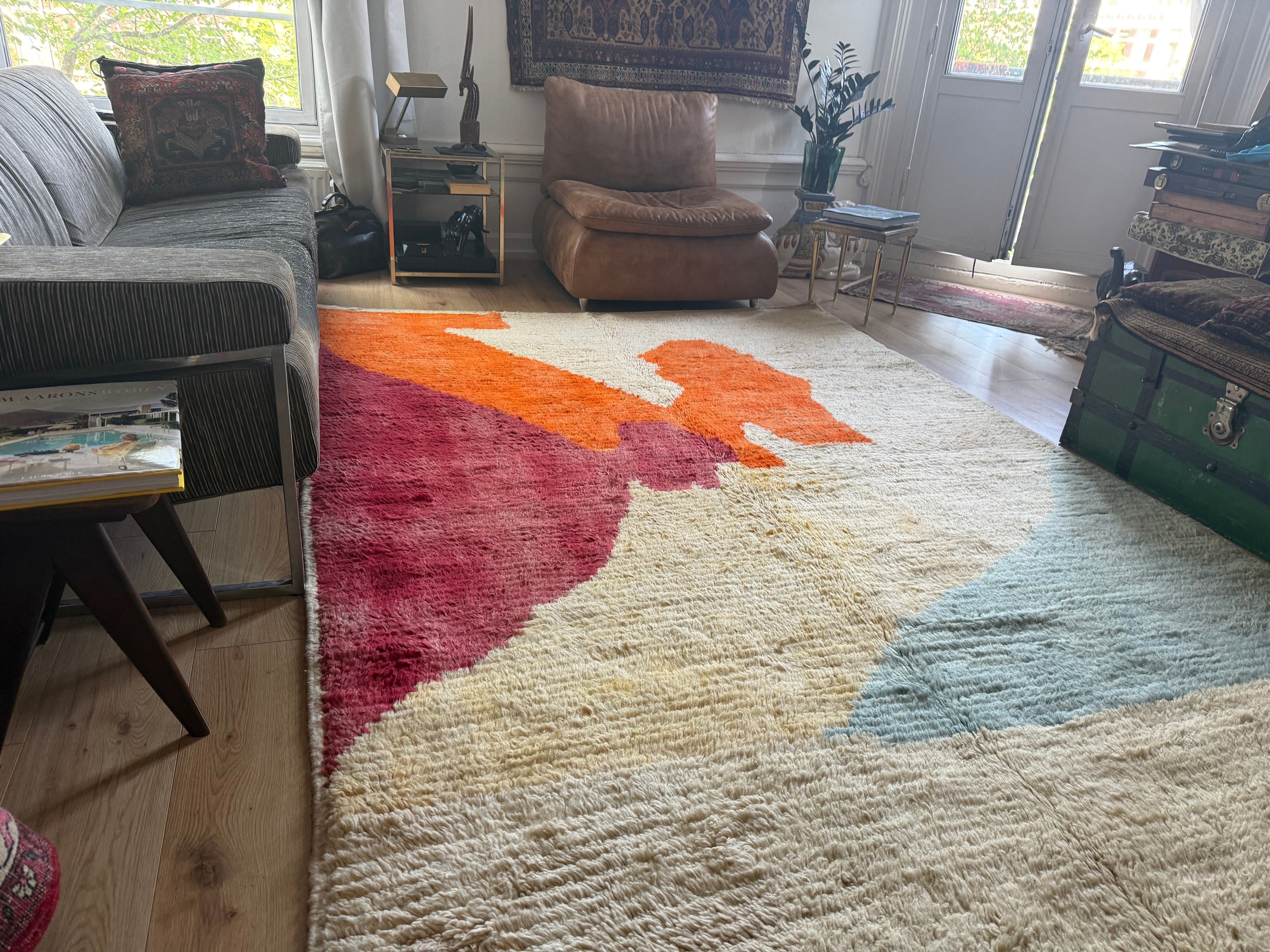 Abstract Marokkaans wollen tapijt – 305 × 193 cm