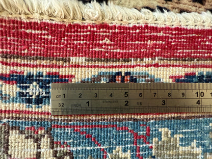 Groot handgeknoopt vintage vloerkleed met medaillon – 400×302 cm