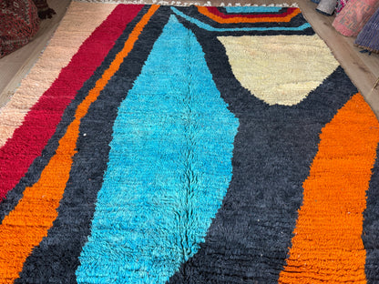 Vintage Moroccan Postmodern Rug 1980s Abstract Design – 332 × 205 cm
