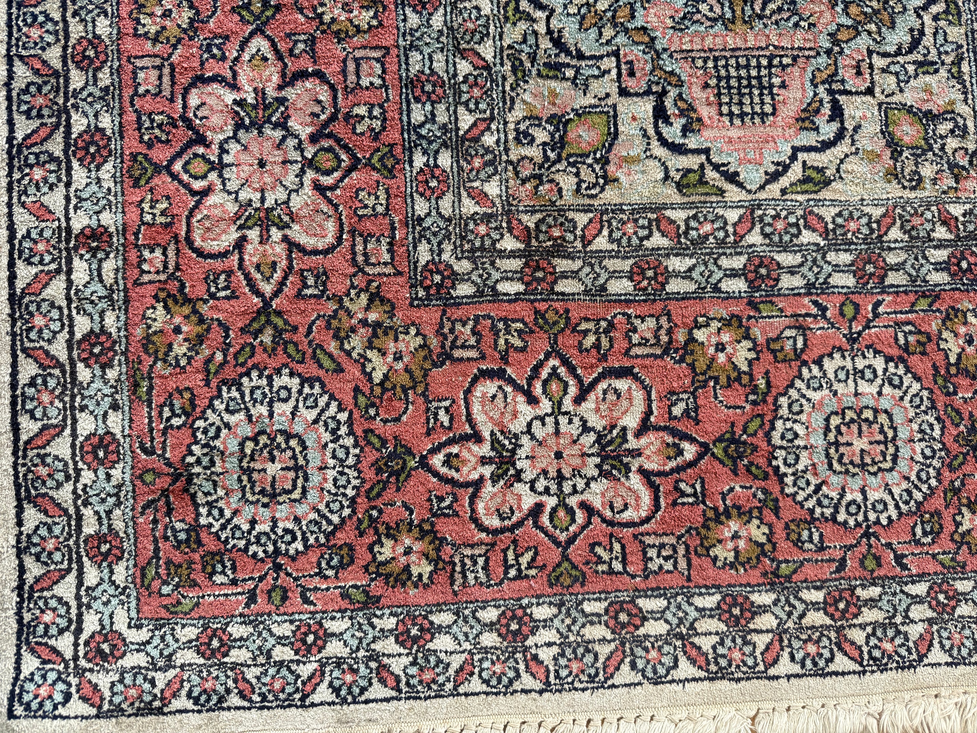 Hand-knotted Kashmir carpet – Garden design – 283 × 185 cm