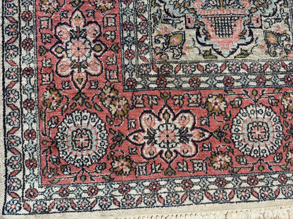 Hand-knotted Kashmir carpet – Garden design – 283 × 185 cm