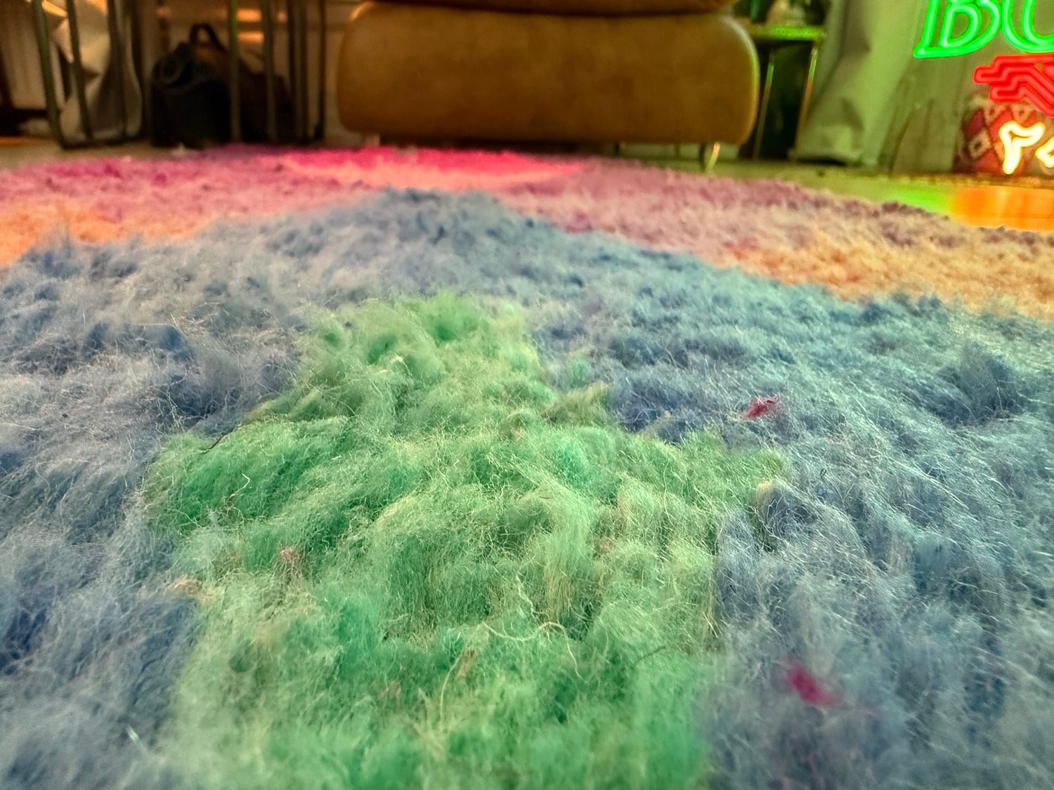 Authentiek Berber wollen kleed – kleurrijke Marokkaanse loper (310 × 70 cm)