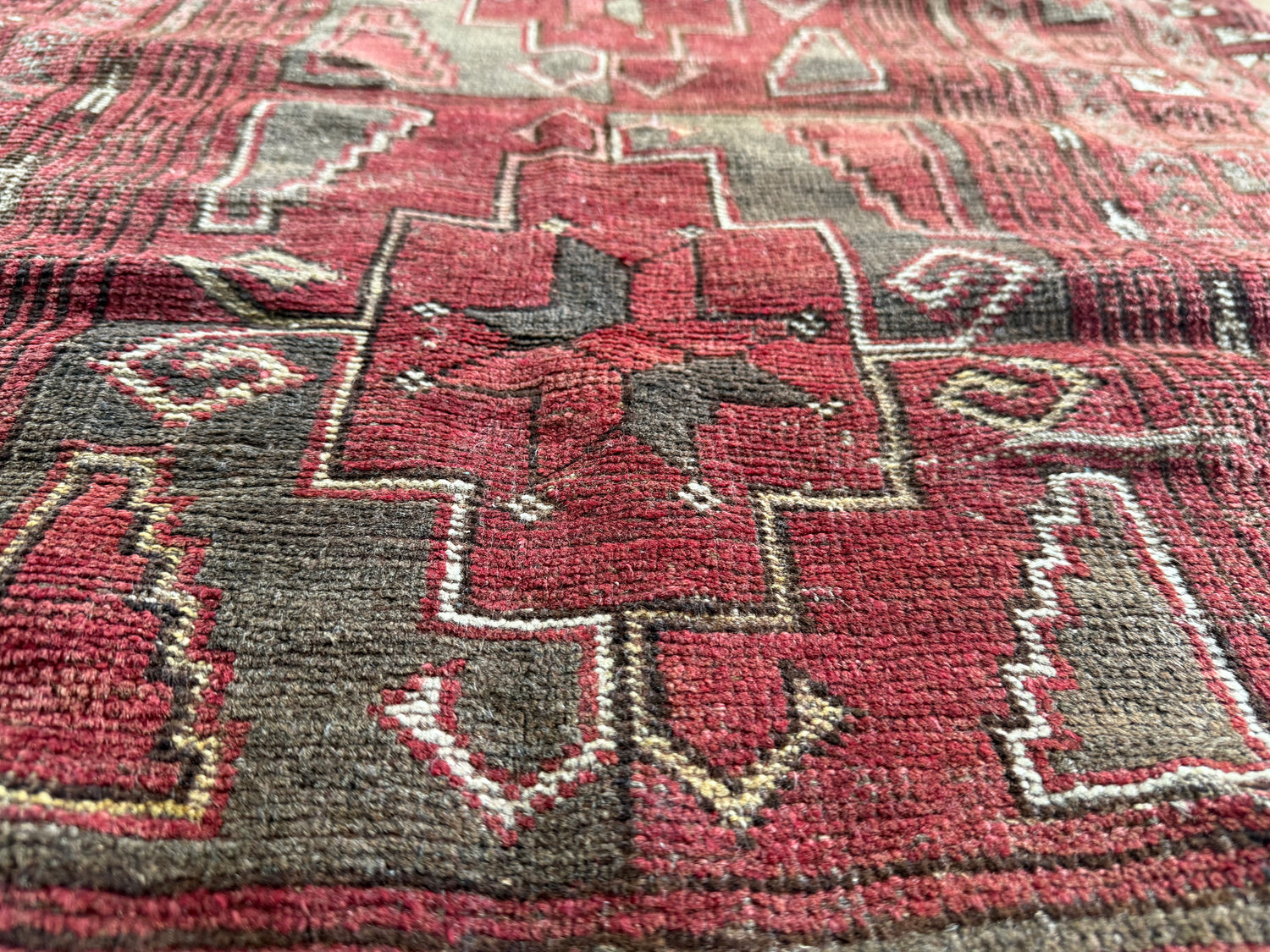 Tapete vintage Baluch – lã nó à mão, c. 1950–1970 (197 × 110 cm)