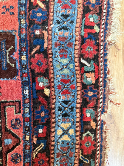 Antiek Handgeknoopt vintage tapijt Dorpstapijt (Nahavand stijl) – ca. 158 × 180 cm
