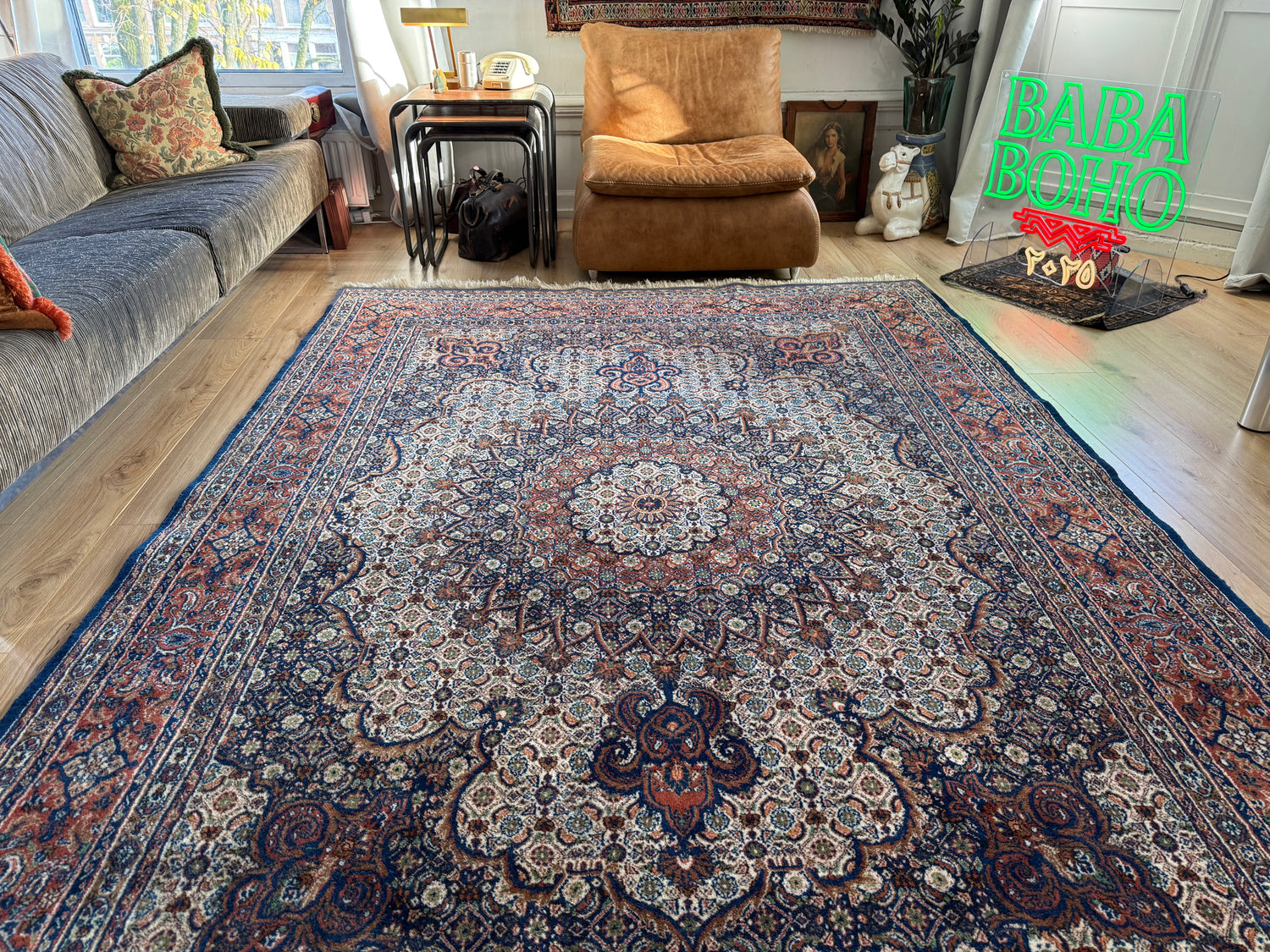 Handgeknoopt vintage tapijt – ca. 293 × 200 cm