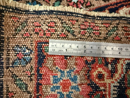 Warm rood Sarouk tapijt – 203 × 125 cm – florale elegantie