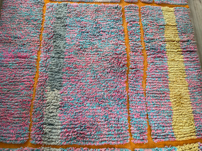 Handgeknoopt Marokkaans Boucherouite tapijt – 304 × 193 cm