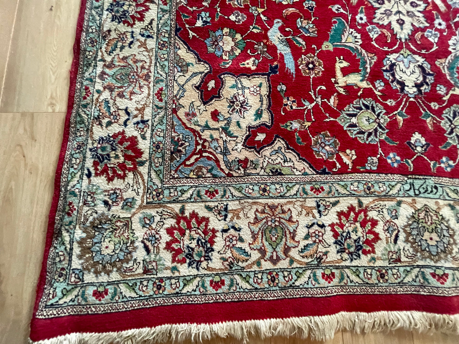 Groot Oosters Tabriz stijl tapijt 350 x 220 handgeknoopt vintage