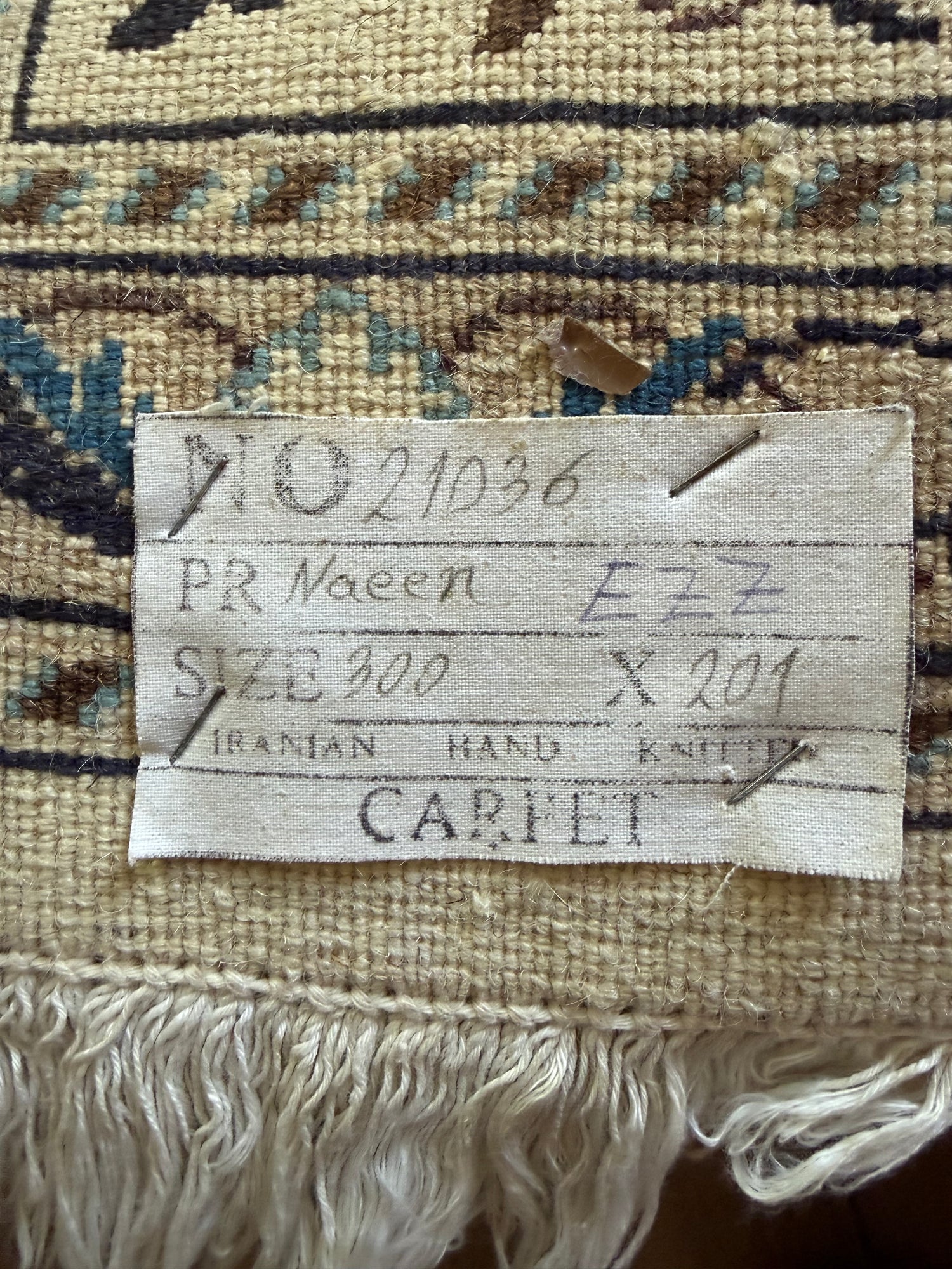 Hand-knotted vintage Nain rug – 300 × 201 cm