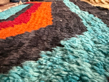 Vintage Moroccan Postmodern Rug 1980s Abstract Design – 332 × 205 cm