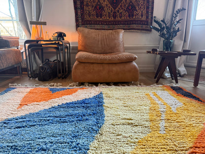 Tapete vintage de design marroquino – 317 × 197 cm – shag abstrato