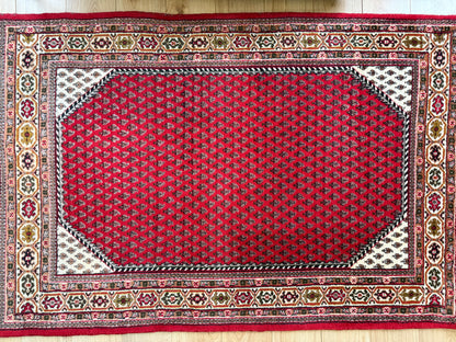 Vintage handgeknoopt vloerkleed – klassiek boteh design – ca. 192 × 125 cm