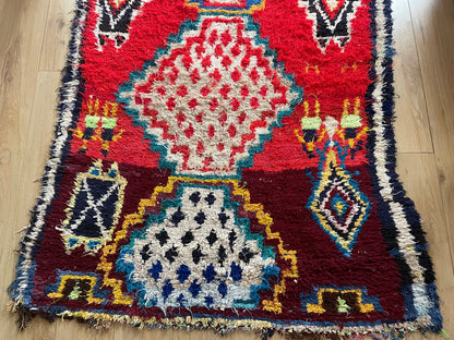 Handgeknoopt vintage Boujad tapijt – Marokkaans – ca. 282 × 145 cm