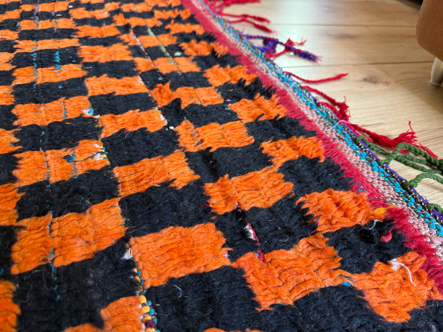 Vintage Boucherouite Rug – 211 × 120 cm
