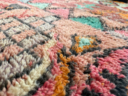 Kleurrijk handgeknoopt Marokkaans tapijt – 282 × 172 cm – boho vintage