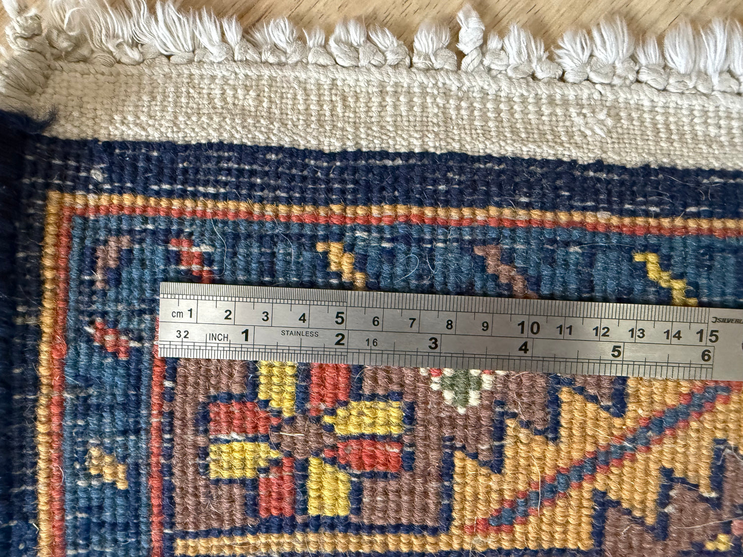 Handgeknoopte wollen loper – ca. 340 × 89 cm