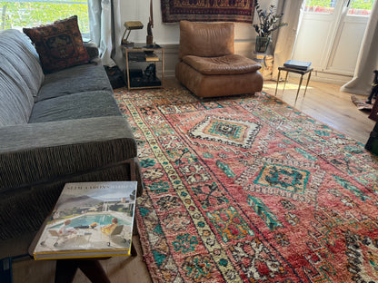 Vintage Moroccan Carpet 394 × 204 cm, 1970s