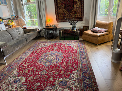 Handgeknoopt vintage Tabriz tapijt – ca. 301 × 205 cm