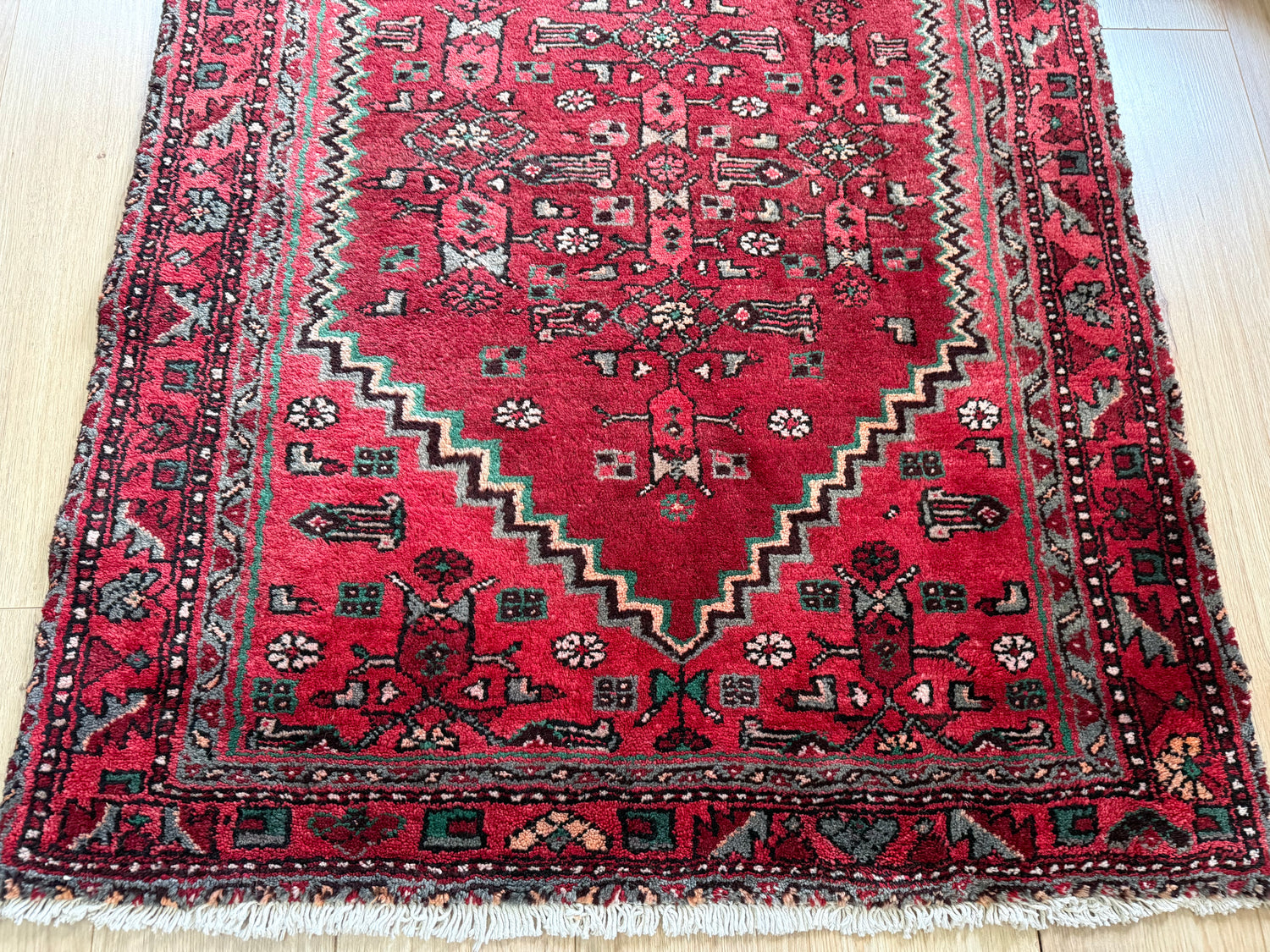 Handgeknoopt vintage tapijt – ca. 208 × 104 cm