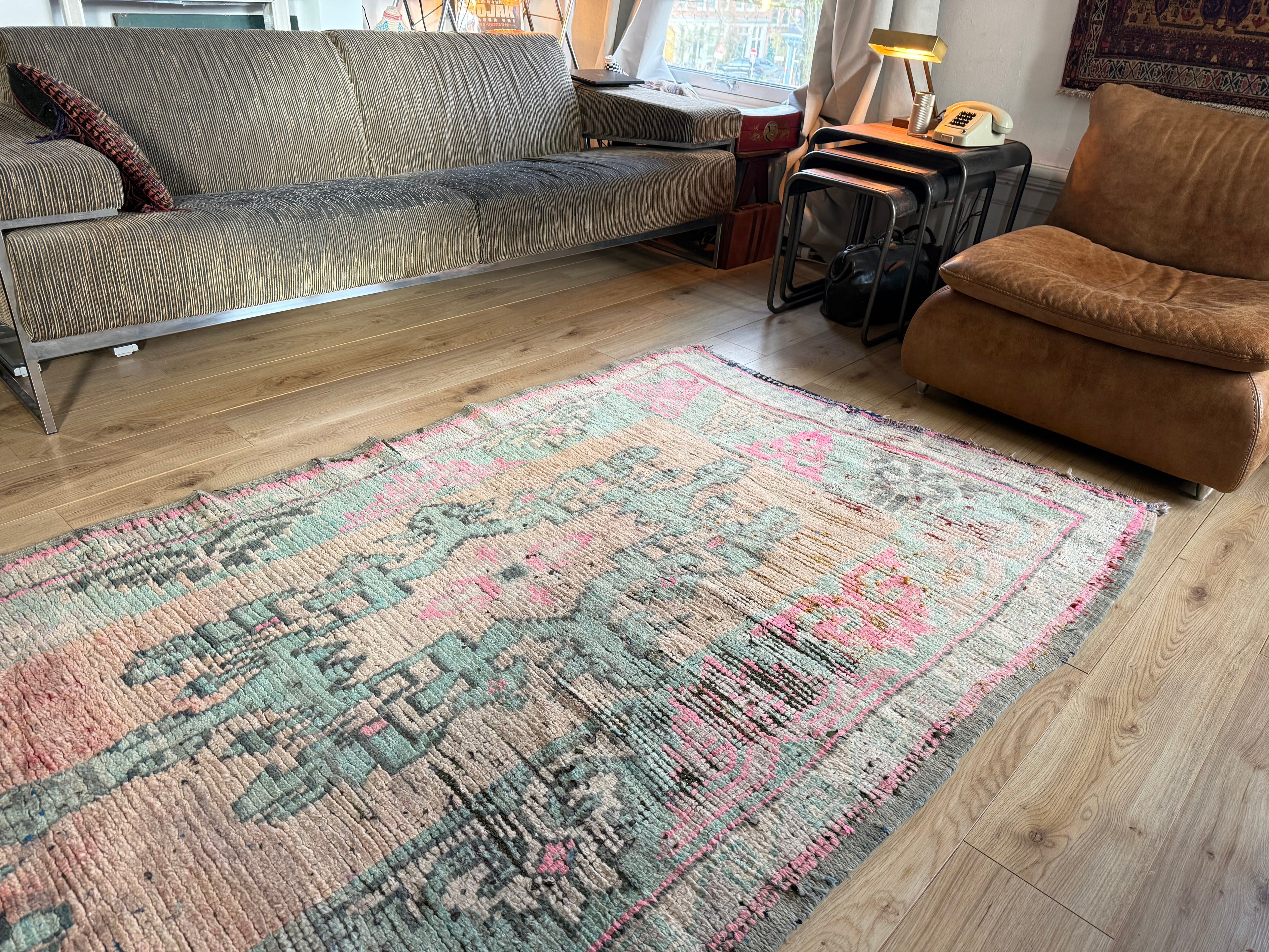 Vintage Marokkaans Berber tapijt (ca. 1950–1970) – 355 × 137 cm