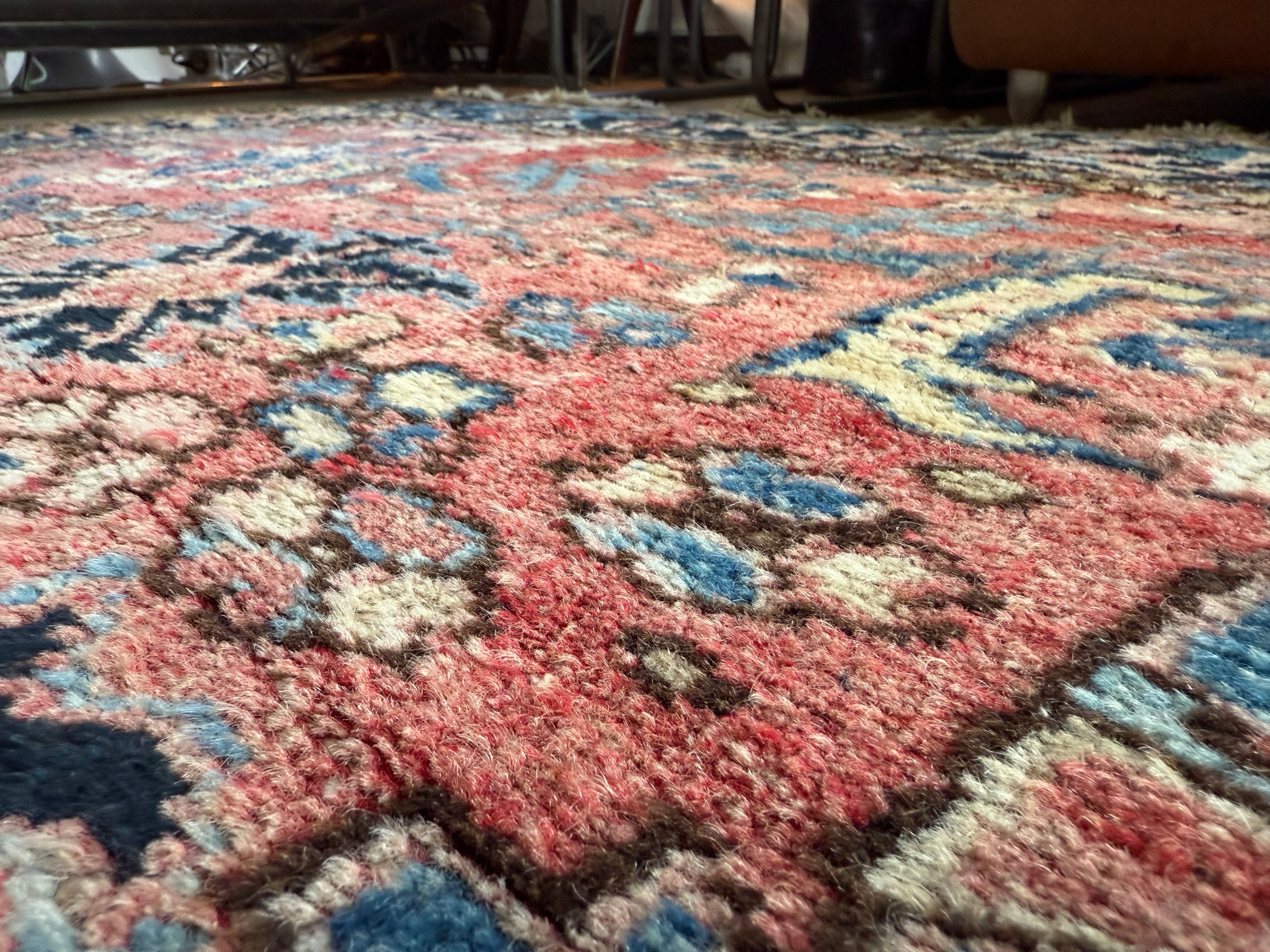 Vintage handgeknoopt tapijt in Heriz-stijl – ca. 290 × 212 cm gemaakt ca. 1940-1950