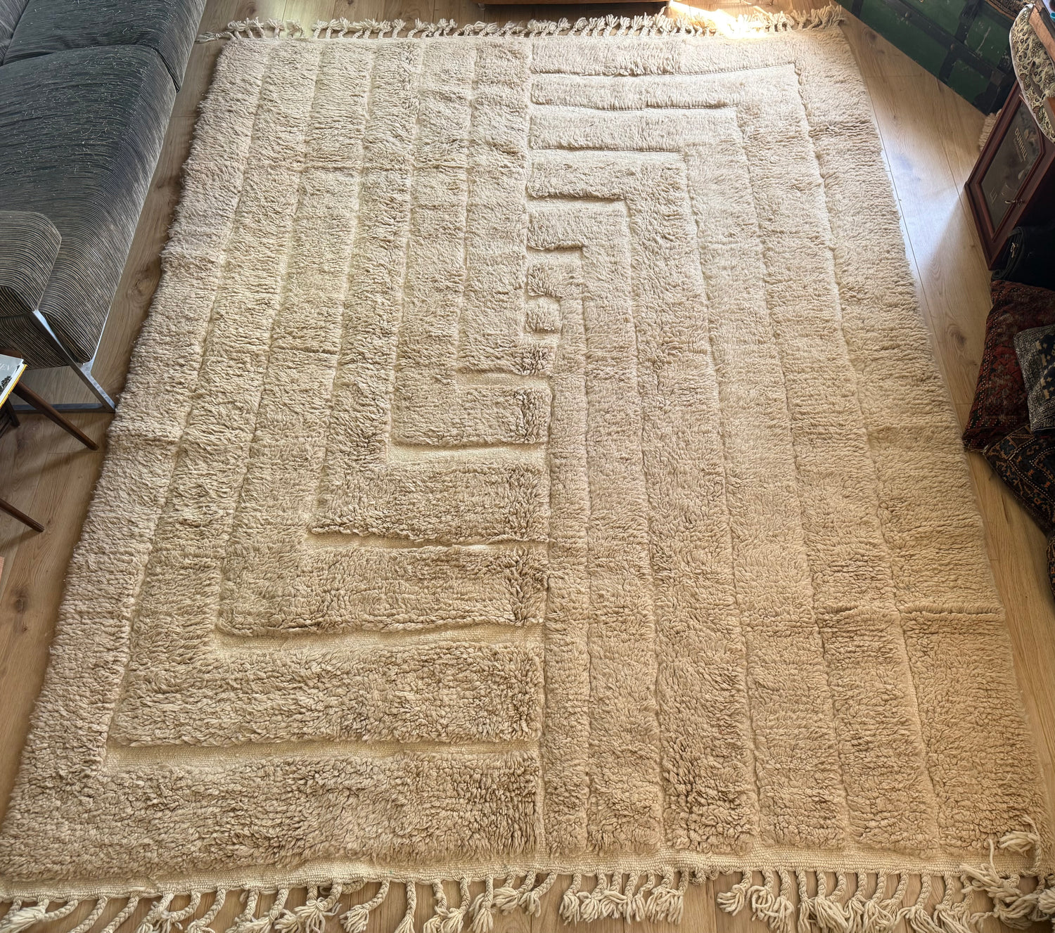 Vintage Moroccan Relief Carpet 311 × 234 cm