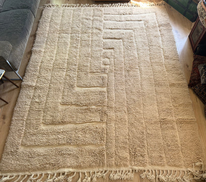 Vintage Moroccan Relief Carpet 311 × 234 cm