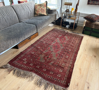 Tapete vintage Baluch – lã nó à mão, c. 1950–1970 (197 × 110 cm)