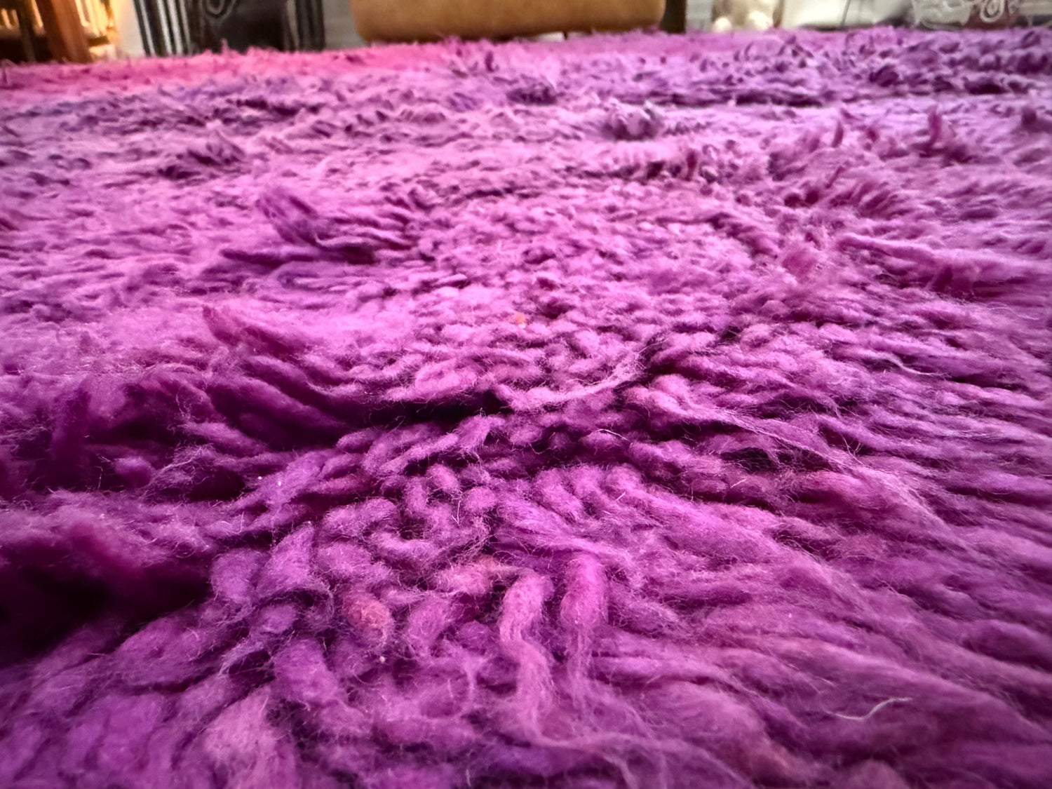 Groot paars vintage hoogpolig Berber tapijt – 320 × 197 cm