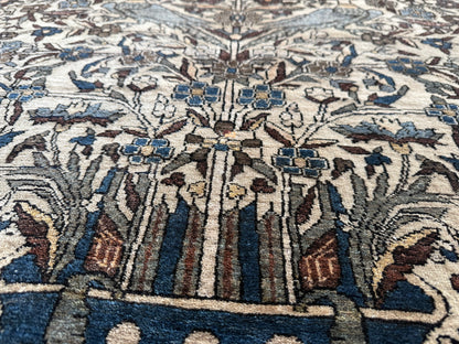 Early 20th-century figurative carpet – Qom tradition – 188 × 132 cm