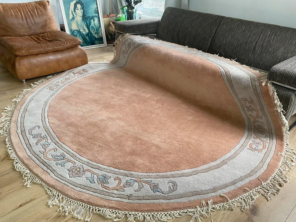 Rond handgeknoopt Nepalees tapijt diameter 242 cm