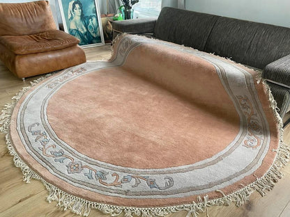 Rond handgeknoopt Nepalees tapijt diameter 242 cm